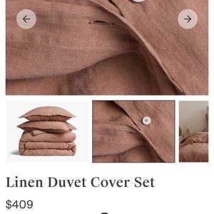 Pink Parachute Linen Queen Duvet + Covers